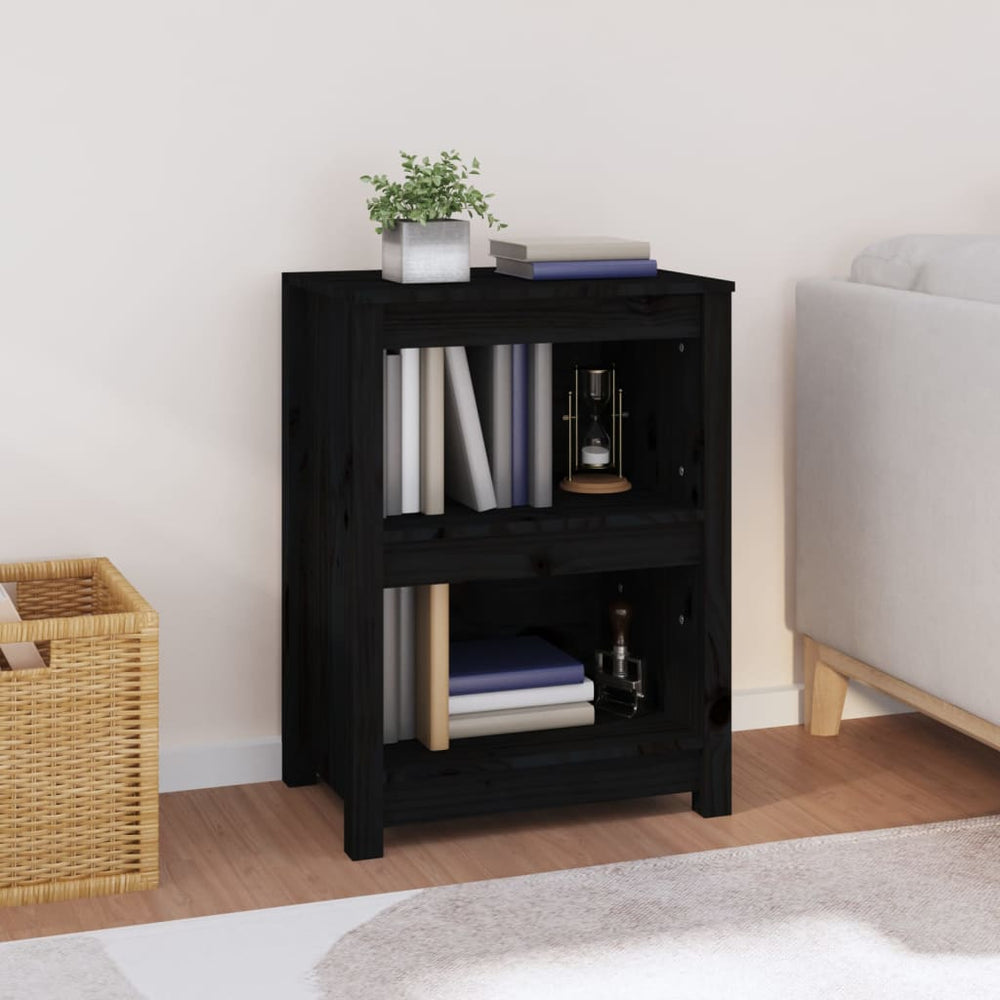 vidaXL Étagère à livres noir 50x35x68 cm pin massif