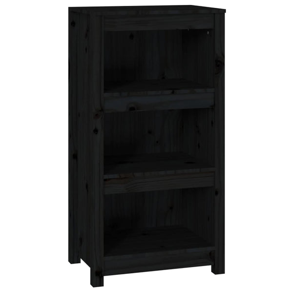Schwarzes Bücherregal Kiefer Massivholz 50x97cm