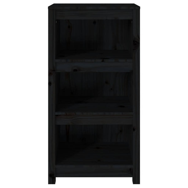 Schwarzes Bücherregal Kiefer Massivholz 50x97cm