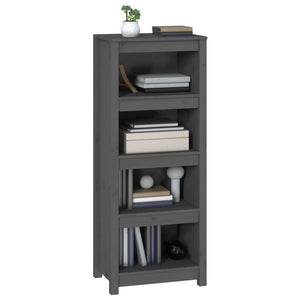 Graues Bücherregal Kiefer Massivholz 50x125,5 cm