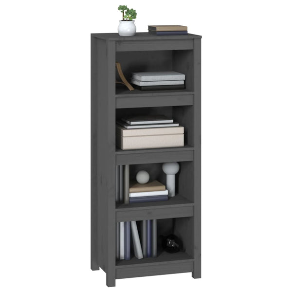 Graues Bücherregal Kiefer Massivholz 50x125,5 cm