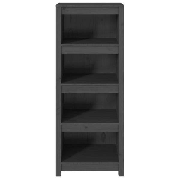 Graues Bücherregal Kiefer Massivholz 50x125,5 cm