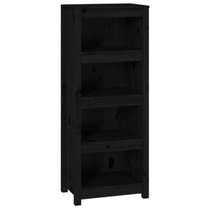 Schwarzes Bücherregal Kiefer Massivholz 50x125cm