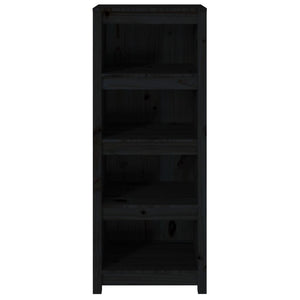 Schwarzes Bücherregal Kiefer Massivholz 50x125cm