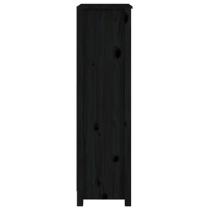 Schwarzes Bücherregal Kiefer Massivholz 50x125cm