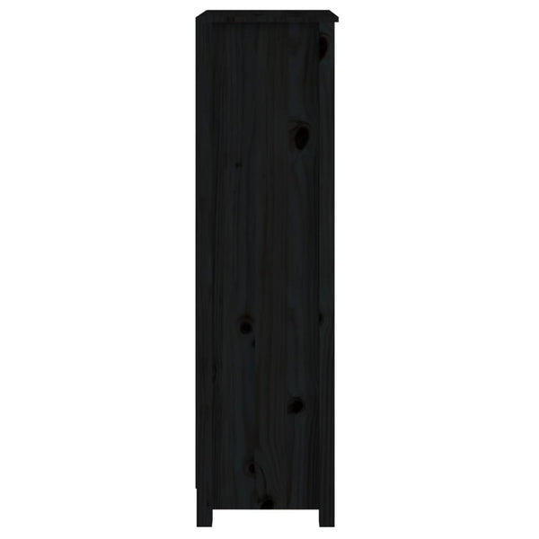 Schwarzes Bücherregal Kiefer Massivholz 50x125cm