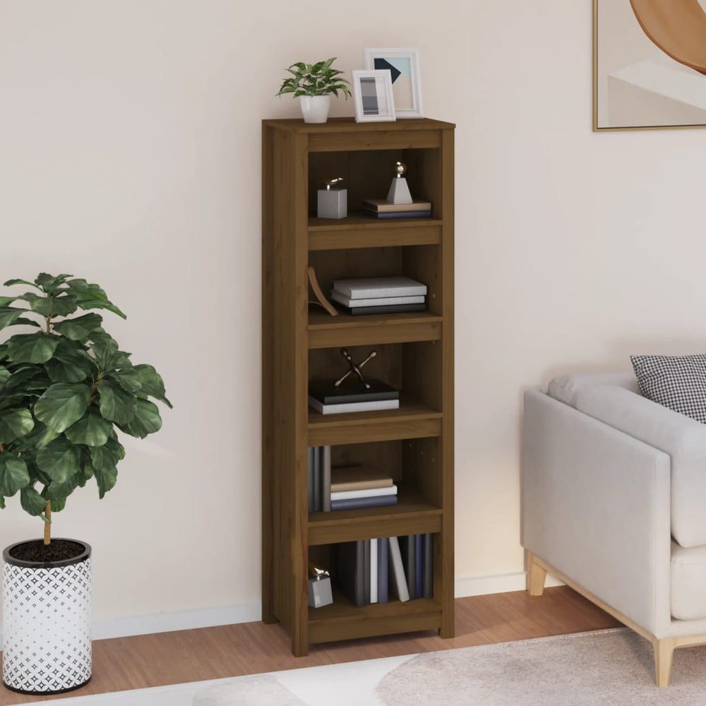 vidaXL Bibliothèque marron miel 50x35x154 cm Bois de pin massif