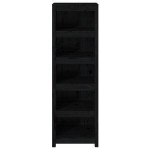 Schwarzes Bücherregal Kiefer Massivholz 50x154 cm