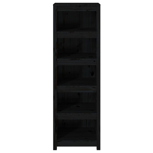 Schwarzes Bücherregal Kiefer Massivholz 50x154 cm