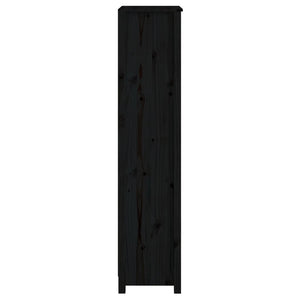 Schwarzes Bücherregal Kiefer Massivholz 50x154 cm