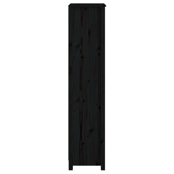 Schwarzes Bücherregal Kiefer Massivholz 50x154 cm