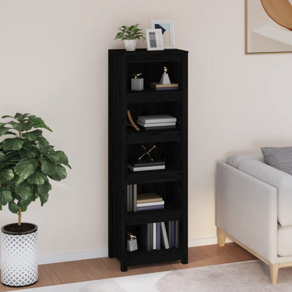vidaXL Bibliothèque noir 50x35x154 cm Bois de pin massif