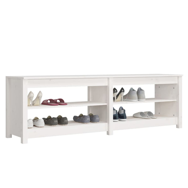 Weiße Schuhbank 160cm Kiefer Massivholz