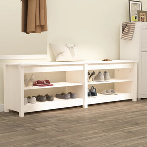 Weiße Schuhbank 160cm Kiefer Massivholz