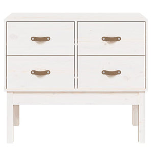 Weißer Konsolenschrank Kiefer Massivholz 90x40x78 cm