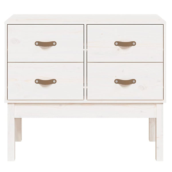 Weißer Konsolenschrank Kiefer Massivholz 90x40x78 cm