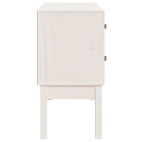 Weißer Konsolenschrank Kiefer Massivholz 90x40x78 cm