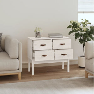 Weißer Konsolenschrank Kiefer Massivholz 90x40x78 cm