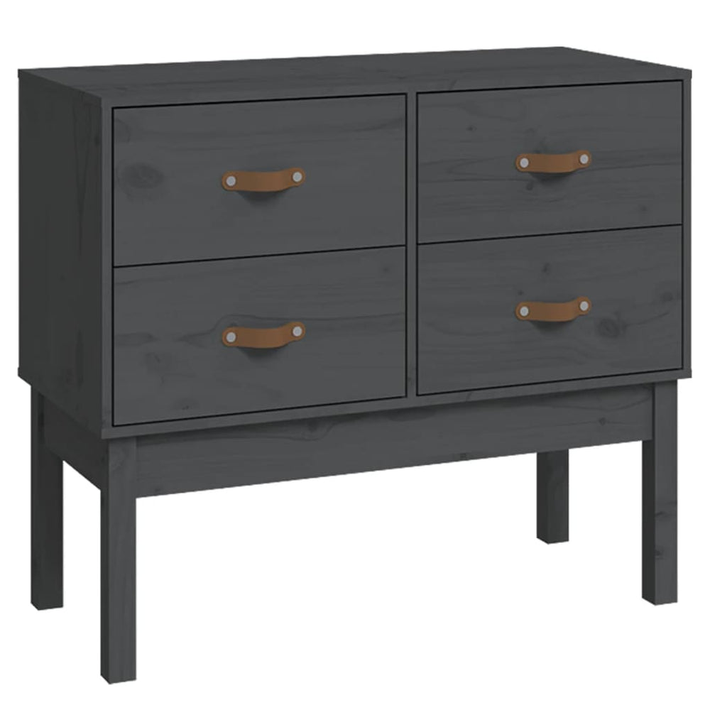 vidaXL Console Cabinet Gray 90x40x78 cm Solid Pine Wood