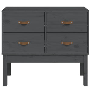 Grauer Konsolenschrank 90x40x78cm Kiefer Massivholz