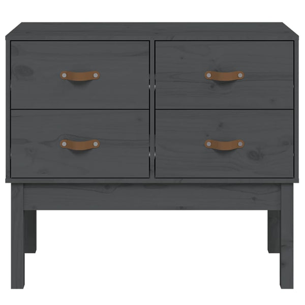 Grauer Konsolenschrank 90x40x78cm Kiefer Massivholz