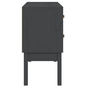 Grauer Konsolenschrank 90x40x78cm Kiefer Massivholz