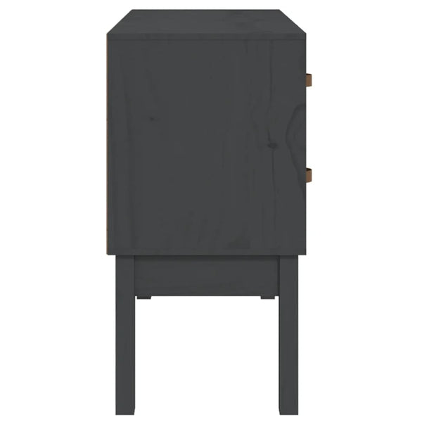 Grauer Konsolenschrank 90x40x78cm Kiefer Massivholz