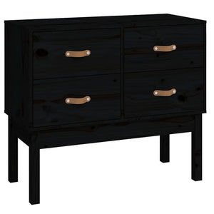 Schwarzer Konsolenschrank Kiefer Massivholz 90cm