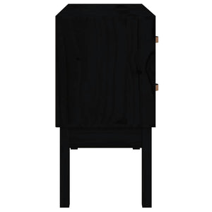 Schwarzer Konsolenschrank Kiefer Massivholz 90cm