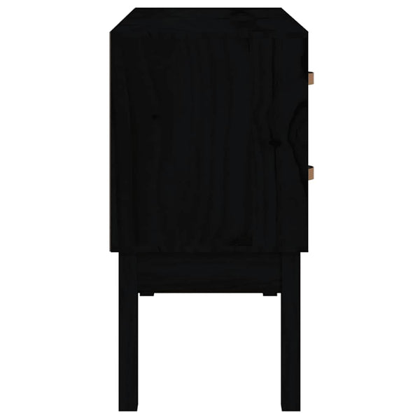 Schwarzer Konsolenschrank Kiefer Massivholz 90cm