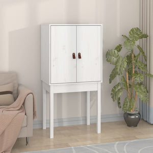Highboard Weiß 60x40x120cm Kiefer Massivholz