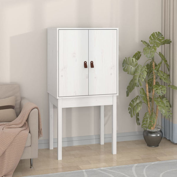 Highboard Weiß 60x40x120cm Kiefer Massivholz