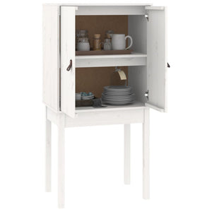 Highboard Weiß 60x40x120cm Kiefer Massivholz