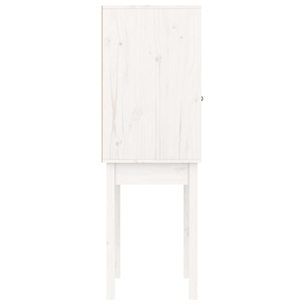 Highboard Weiß 60x40x120cm Kiefer Massivholz