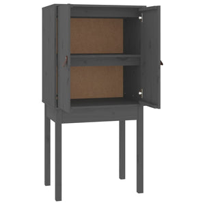 Graues Highboard 60x40x120cm Kiefer Massivholz