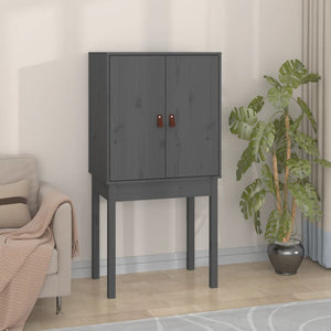 Graues Highboard 60x40x120cm Kiefer Massivholz