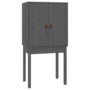 Graues Highboard 60x40x120cm Kiefer Massivholz