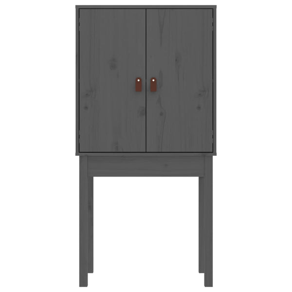 Graues Highboard 60x40x120cm Kiefer Massivholz