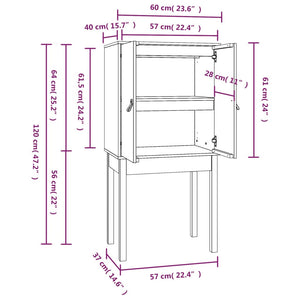 Highboard Honigbraun Kiefer Massivholz 60x120 cm