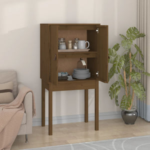 Highboard Honigbraun Kiefer Massivholz 60x120 cm