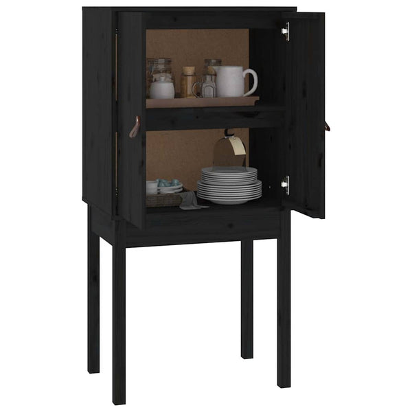 Schwarzes Highboard 60x40x120cm Massivholz