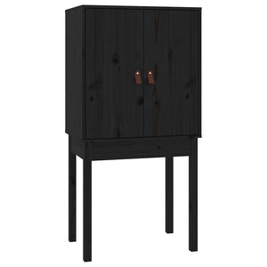 Schwarzes Highboard 60x40x120cm Massivholz