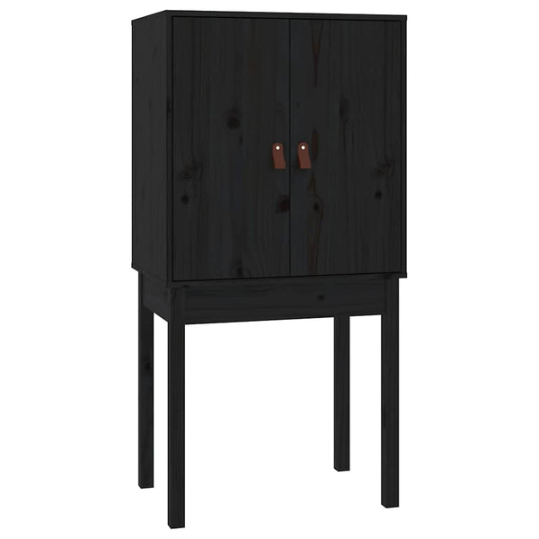 Schwarzes Highboard 60x40x120cm Massivholz