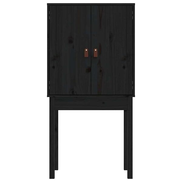 Schwarzes Highboard 60x40x120cm Massivholz