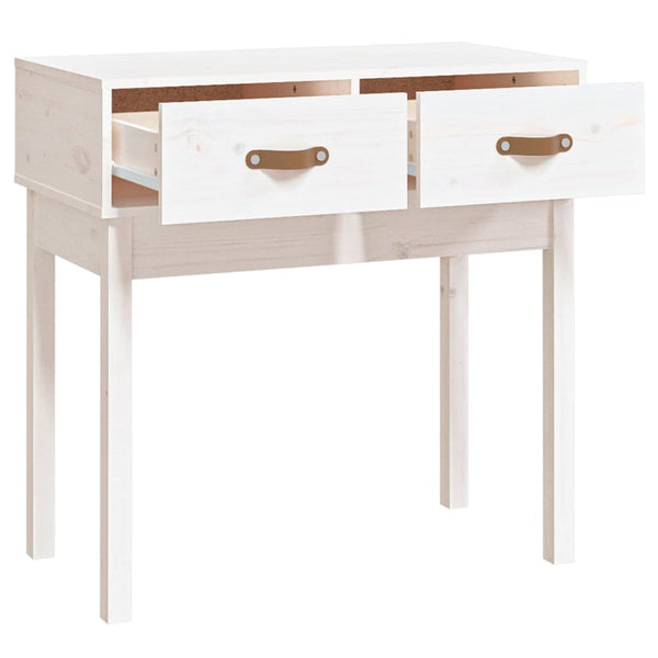 Weißer Konsolentisch Kiefer Massivholz 76,5cm