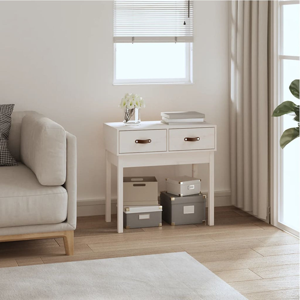 vidaXL Console Blanc 76,5x40x75 cm Bois de pin massif