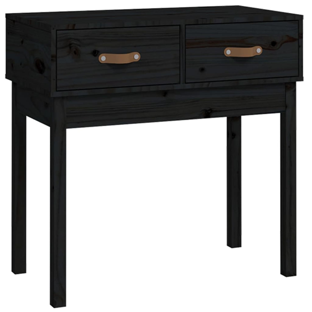 vidaXL Table console noir 76,5x40x75 cm Bois de pin massif