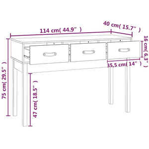 Massivholz Konsolentisch Kiefer 114 cm