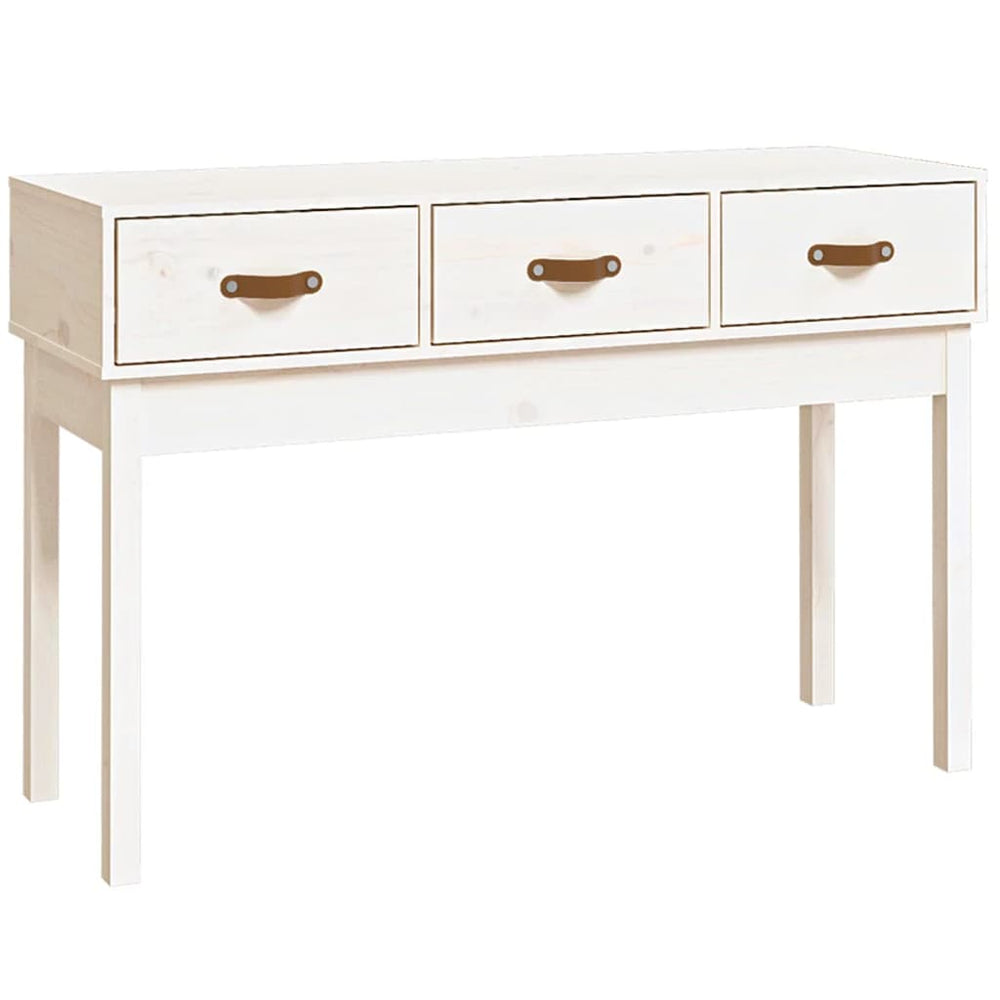 vidaXL Console Blanc 114x40x75 cm Bois de pin massif