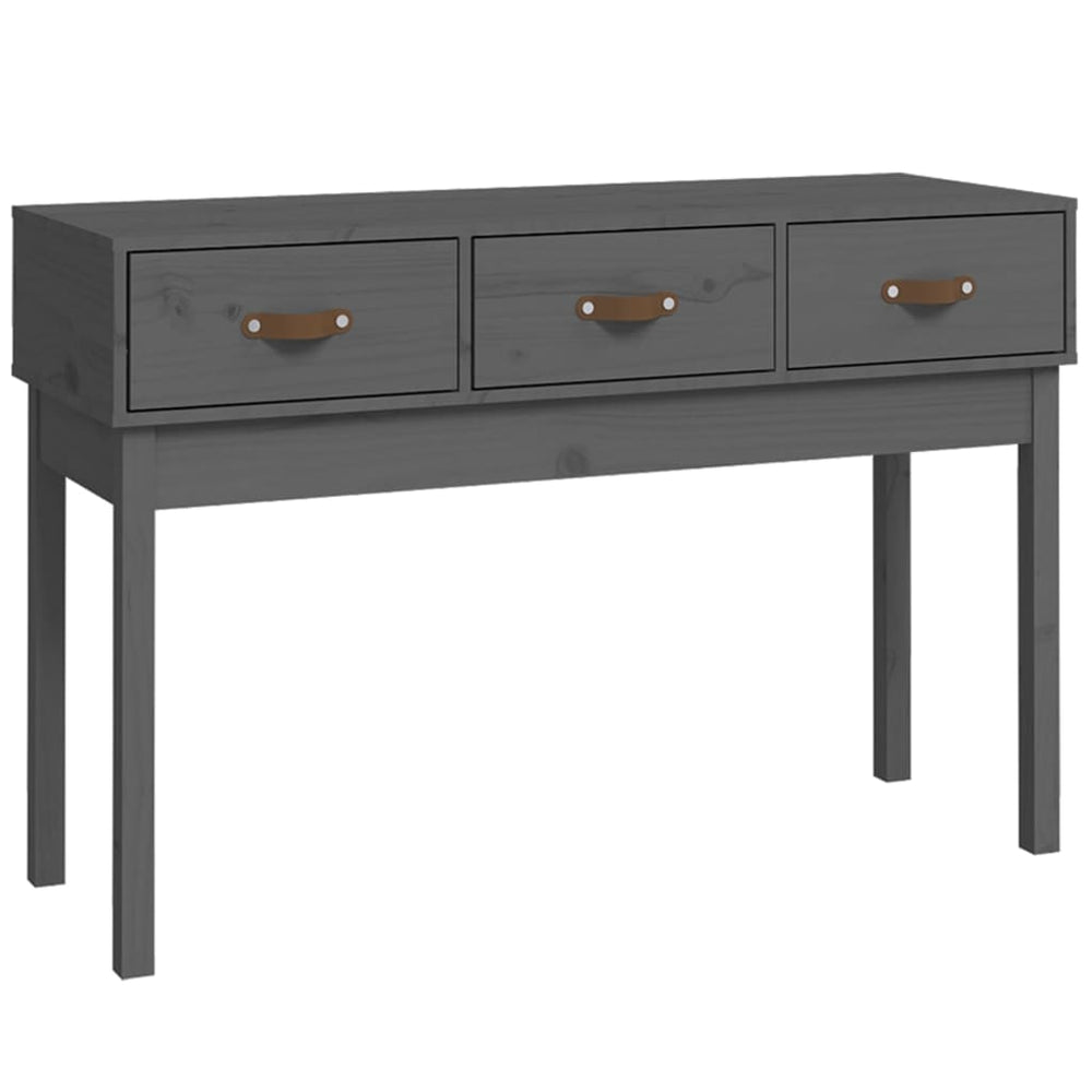 vidaXL Console grise 114x40x75 cm Bois de pin massif